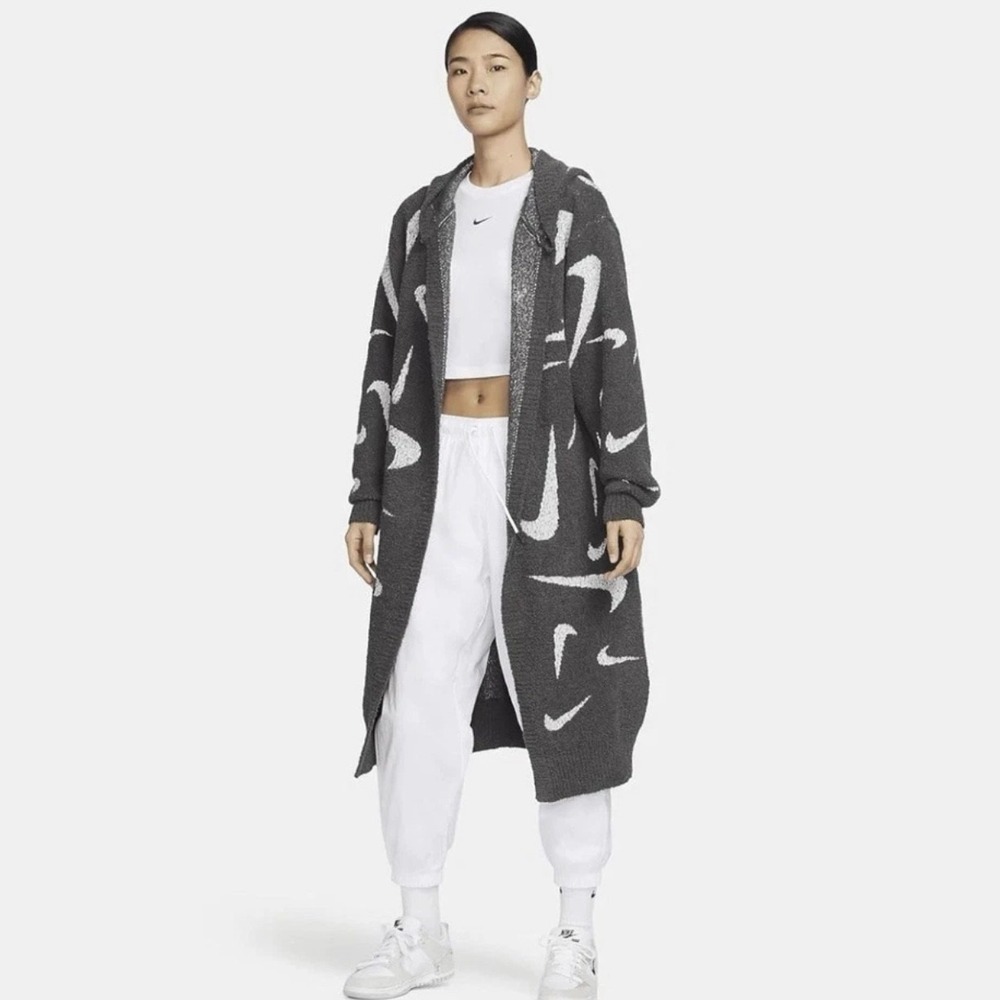 Nike Sportswear Phoenix Cozy Bouclé Long Knit Cardigan Size Medium FD4282-254